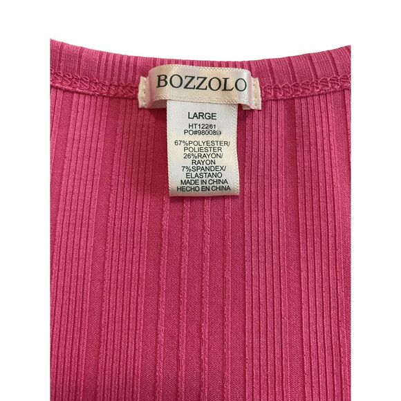Bozzolo Pink Ribbed Crop Top L - Picture 3 of 3